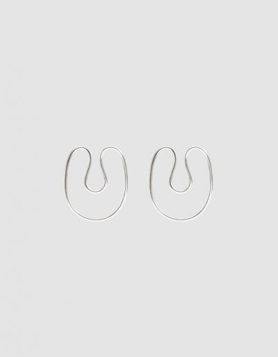 Annika Inez Sloping Curve Earrings In