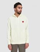 Comme Des Gar Ons Play Play Zip Hooded Sweatshirt In Ivory