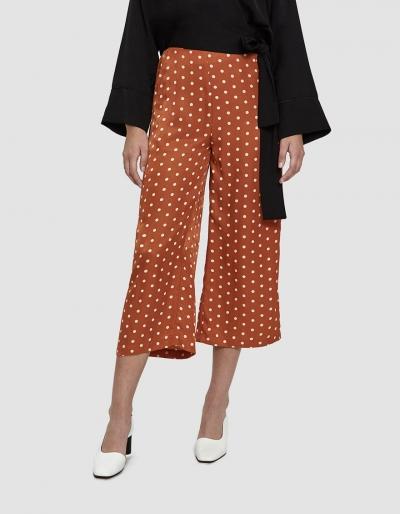 Farrow Dale Polka Dot Culotte Pants In Rust
