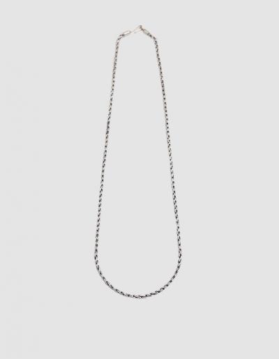 Caputo & Co Silver Chain Rope Necklace