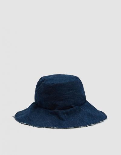 Ashley Rowe Floppy Bucket Hat In Dark Denim