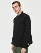 Engineered Garments Dayton Shirt In Black Tropical Wool