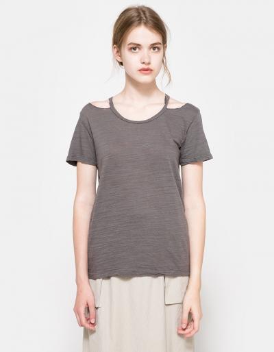 Lna Bolero Tee In Carbon
