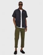 Engineered Garments Camp Shirt In Dark Navy Window Pane
