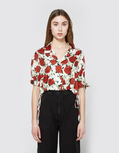 Alexander Wang Cropped Rose Print Blouse