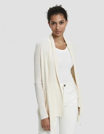 Which We Want Kandance Draped Cardigan In Oatmeal
