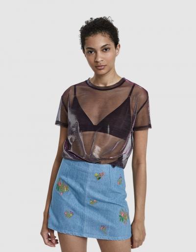 Stelen Corrinne Sheer Tulle Tee In