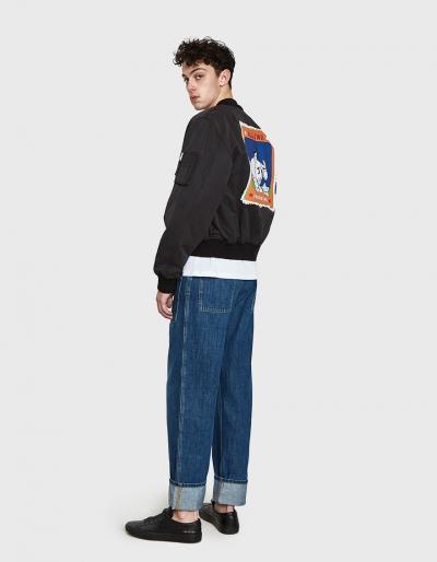 Jw Anderson Bomber Jacket With Baseball Card Print
