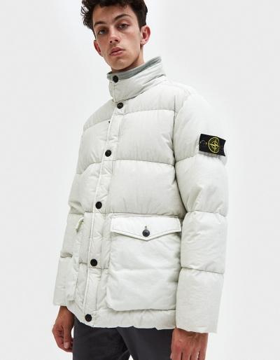 Stone Island Resin Poplin Garment Dyed Real Down Blouson