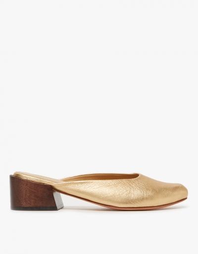 Mari Giudicelli Leblon Mule In Calf Ouro