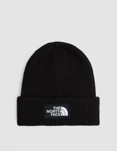 The North Face Black Box Logo Box Cuff Beanie In Tnf Black