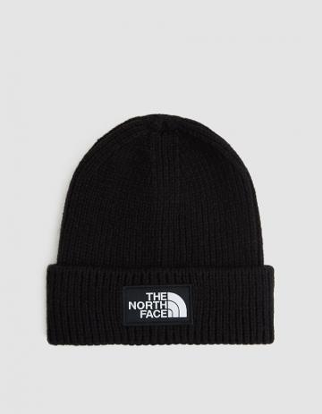 The North Face Black Box Logo Box Cuff Beanie In Tnf Black