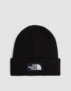 The North Face Black Box Logo Box Cuff Beanie In Tnf Black