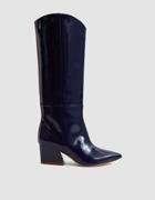 Tibi Logan Western Tall Boot In Violet