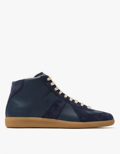 Maison Margiela High Top Replica Trainer In Navy