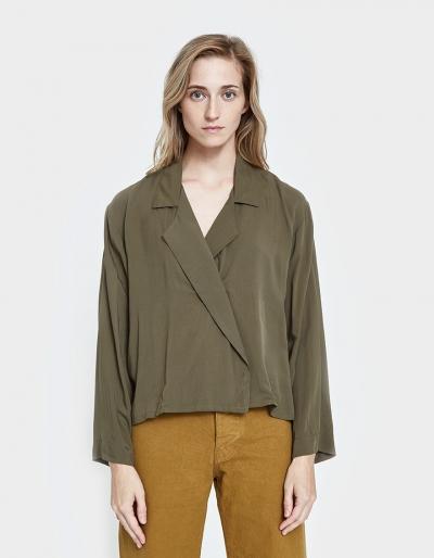 Jesse Kamm The Newton Blouse In Olive