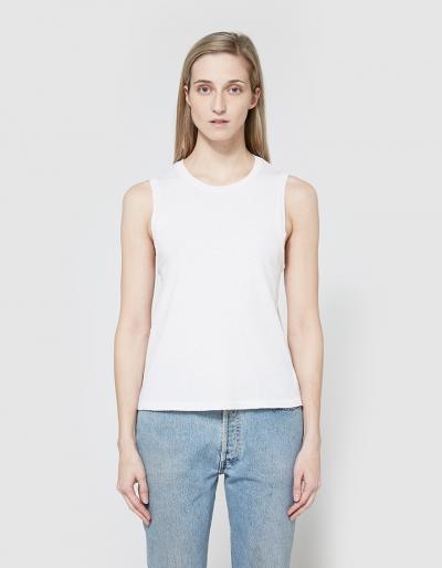 Re/done Muscle Tank In Vintage White