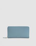 Mansur Gavriel Continental Leather Wallet In Grey Blue