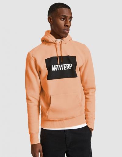 Vier Antwerp Antwerp Box Logo Hoodie In Peach