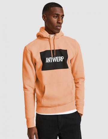 Vier Antwerp Antwerp Box Logo Hoodie In Peach