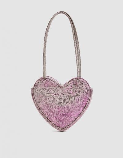 Maryam Nassir Zadeh Metallic Leather Heart Bag