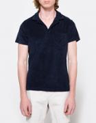 Orlebar Brown Terry Toweling Polo In Navy