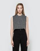 Kaarem Wind Chime Speckled Collar Top In Black