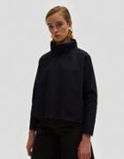 Ashley Rowe Fitted Turtleneck In Navy