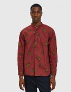 Beams Plus Band Collar Popover Dobby Print Paisly