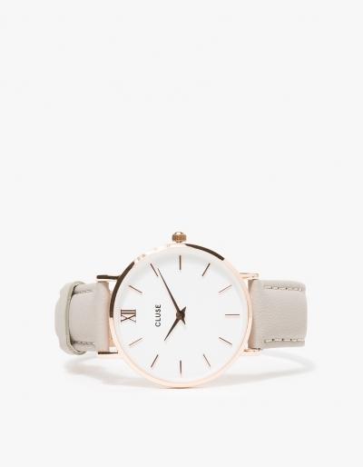 Cluse Minuit Rose Gold White/grey