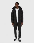 Stone Island Garment Dyed Crinkle Reps Ny Long Coat In Black