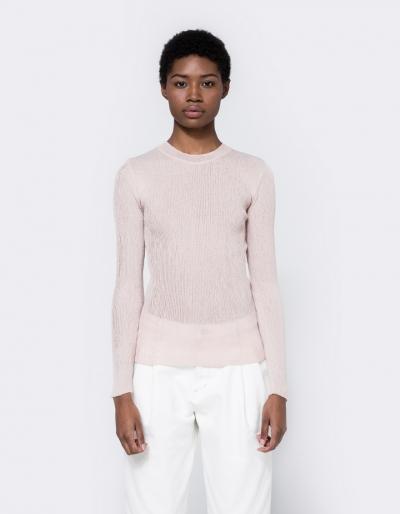 Achro Round Neck Thin Ribbed Knit Top