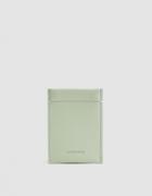 Building Block Leather Card Sleeve In Celadon