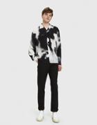 Lemaire Printed Military Shirt In Black/white