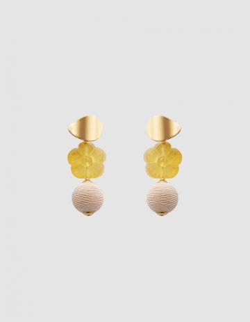 Lizzie Fortunato Column Earrings In Goldenrod