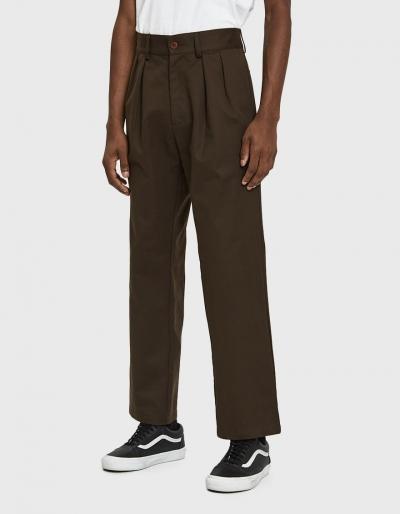 Paa Double Pleat Pant In Dark Brown