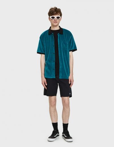 Obey Catalina Button Up Box Polo In Teal