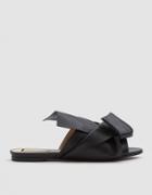 N 21 Flat Leather Bow Flat In Black