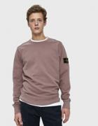 Stone Island Garment Dyed Crewneck Sweatshirt In Rose Quartz