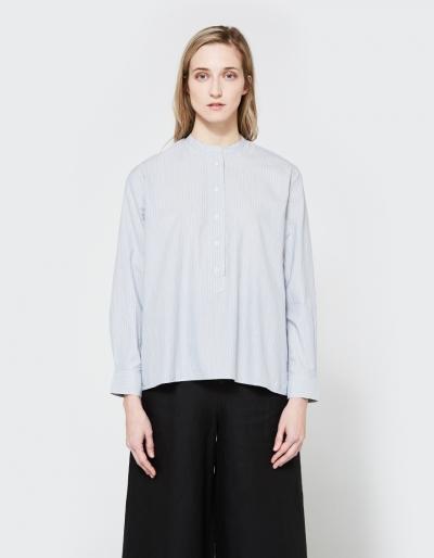 Mhl Swing Shirt In Blue/ecru