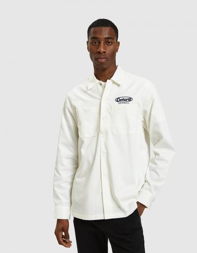 Carhartt Wip L/s Baltimore Shirt In Wax / Navy