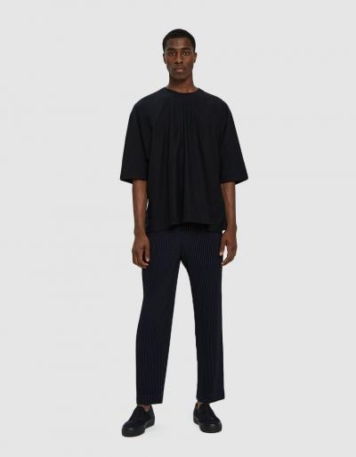 Issey Miyake Homme Pliss  Basic Pants In Navy