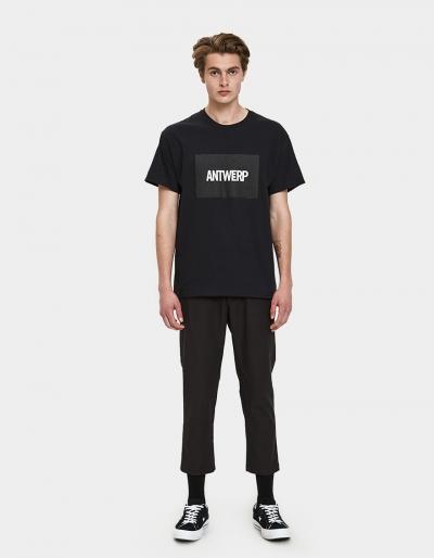Vier Antwerp Antwerp Box Logo Tee In Black