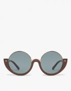 Marni Crop Rectangular Frame Sunglasses In Brown