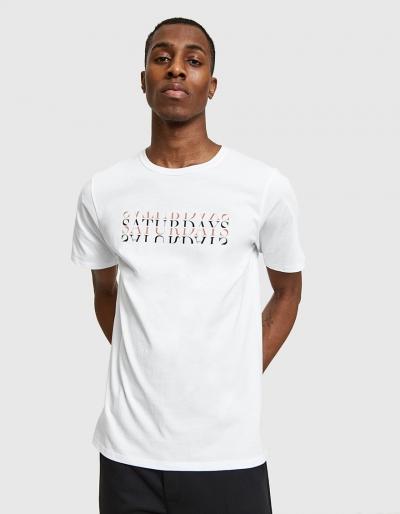 Saturdays Nyc Strikethrough Ss Tee In White