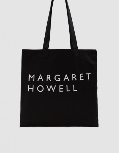 Margaret Howell Twill Logo Bag In Black