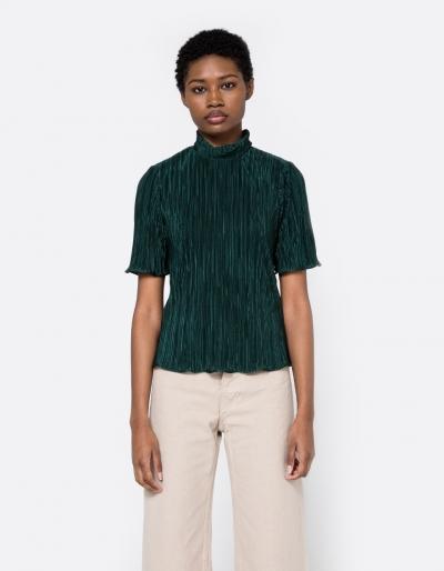 Stelen Micro Pleat Top In Forest