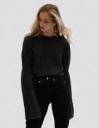 Lemaire Long Puff Sleeve Sweater In Anthracite