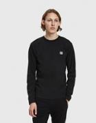 Stone Island L/s Garment Dyed Old Effect Tee In Black