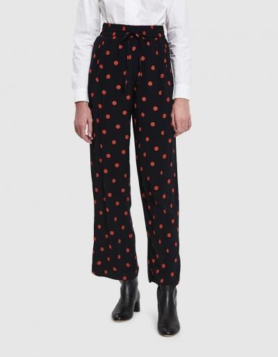 Ganni Barra Crepe Polka Dot Pants